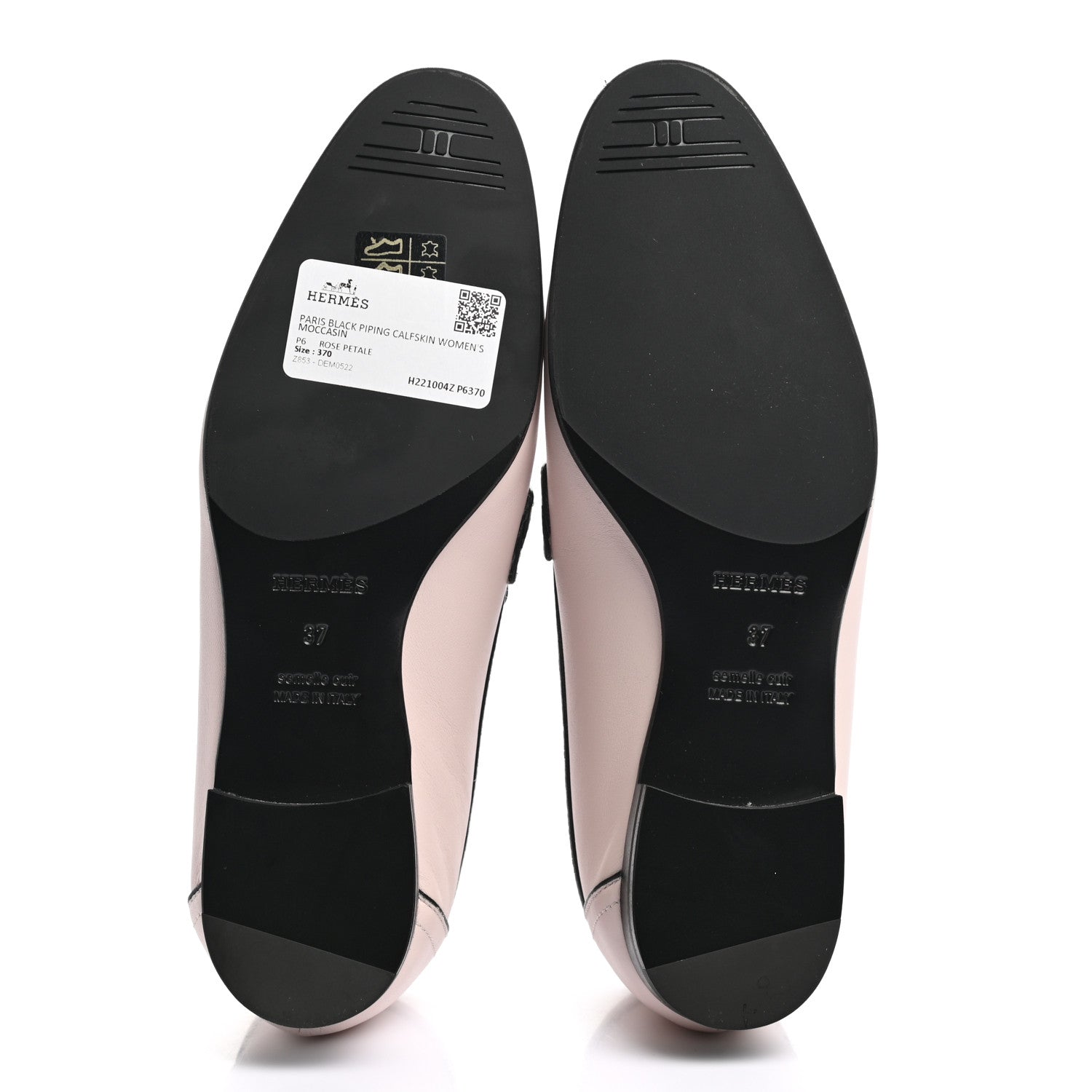 Hermes Calfskin Womens Paris Loafers 37 Rose Petale 5 of 10