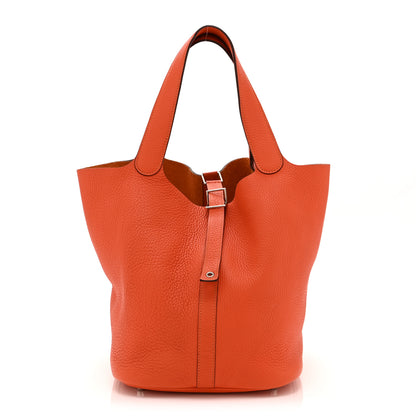 Hermes Taurillon Clemence Picotin 26 GM Orange Poppy 1 of 10