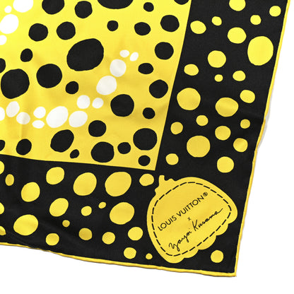 Louis Vuitton LV x YK Silk Monogram Dots Scarf 45 Yellow Black 2 of 3