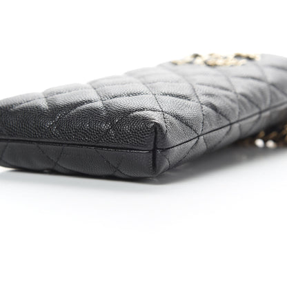 Chanel Caviar Quilted French New Wave Phone Holder With Chain Black 11 of 12