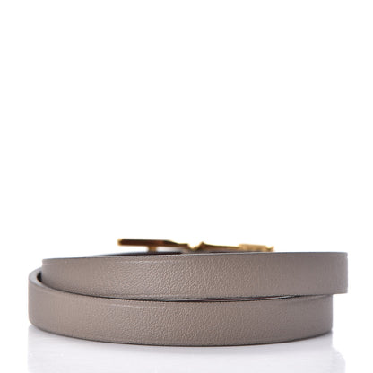 Hermes Swift Behapi Double Tour Bracelet T2 Gris Asphalte Bordeaux 3 of 6