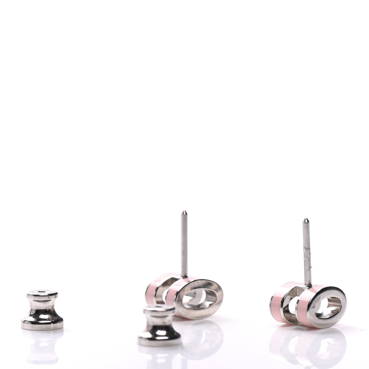Palladium Lacquered Mini Pop H Earrings Rose Dragee