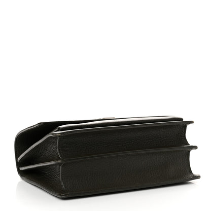 Saint Laurent Grained Calfskin Medium Monogram Sunset Satchel Dark Green 4 of 16
