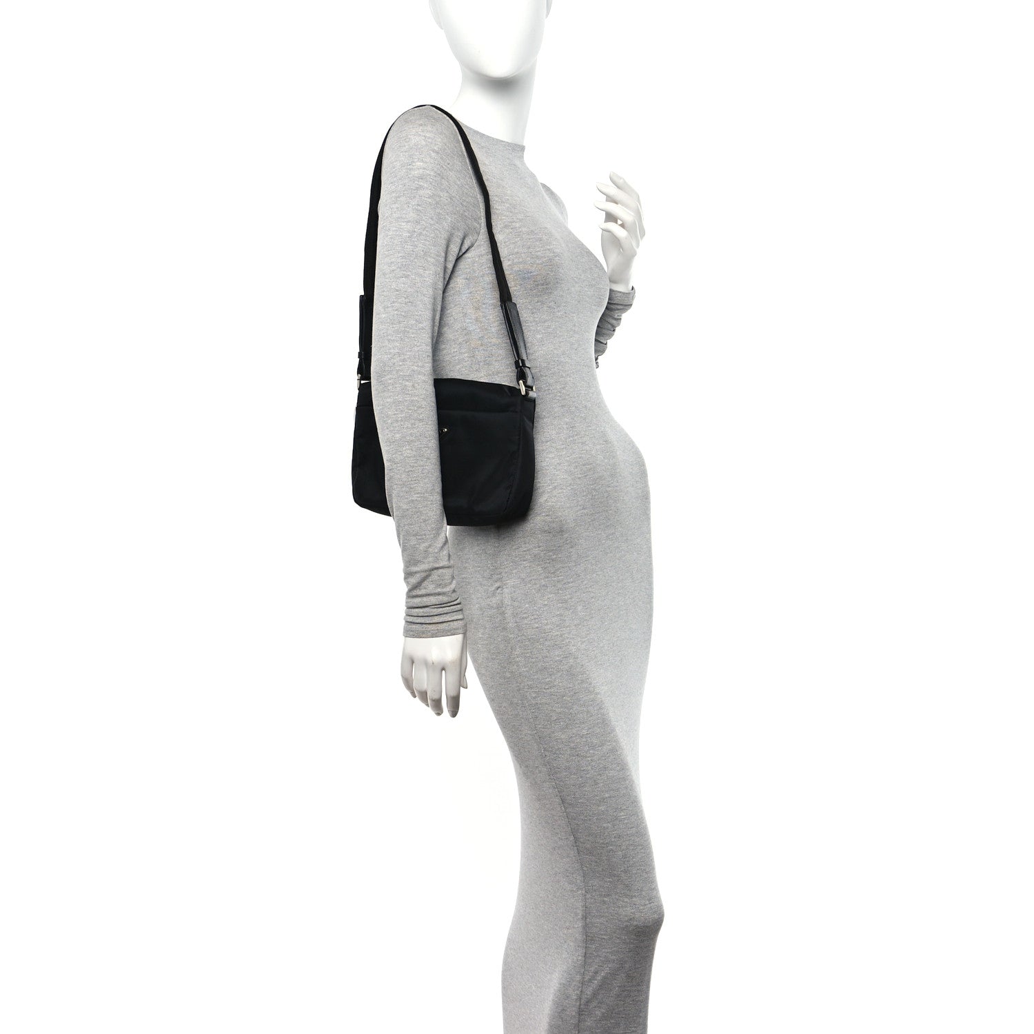Prada Tessuto Nylon Shoulder Bag Black 2 of 13