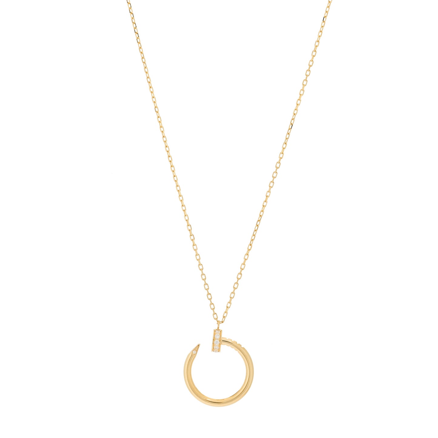 18K Pink Gold Diamond Juste Un Clou Pendant Necklace