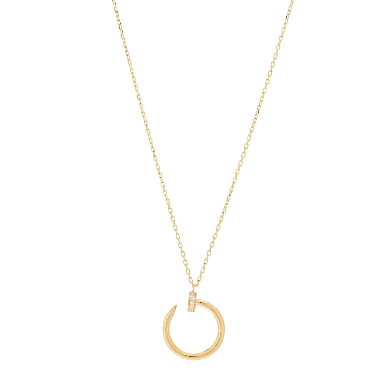 Cartier 18K Pink Gold Diamond Juste Un Clou Pendant Necklace 1 of 5