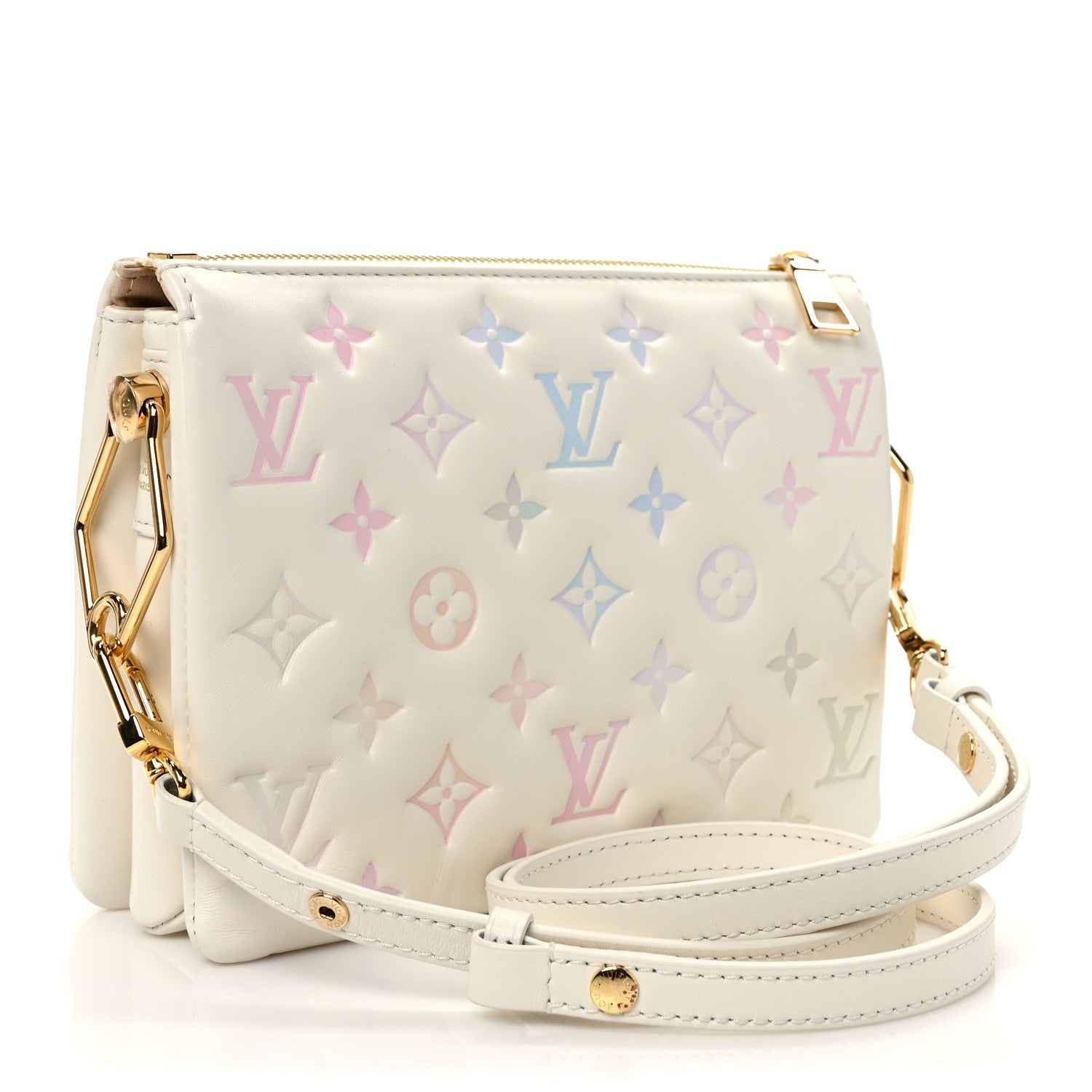 Louis Vuitton Lambskin Monogram Embossed Coussin BB Quartz Multicolor 3 of 9