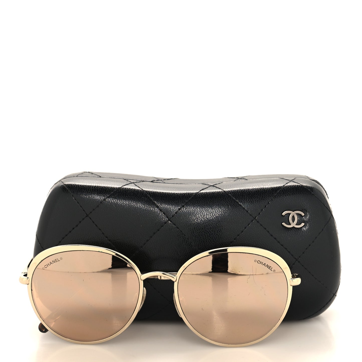 Round Spring Sunglasses 4206 Black Gold