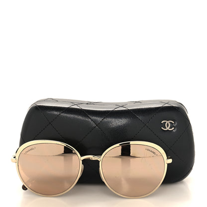 Chanel Round Spring Sunglasses 4206 Black Gold 8 of 8