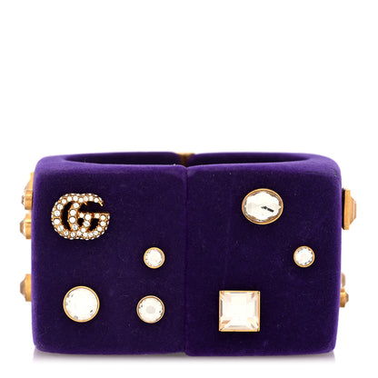 Gucci Felt Crystal Cuff Bracelet Purple 1 of 4