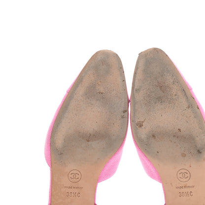 Chanel Denim Cap Toe CC Slingback Flat 38.5 Neon Pink 13 of 14