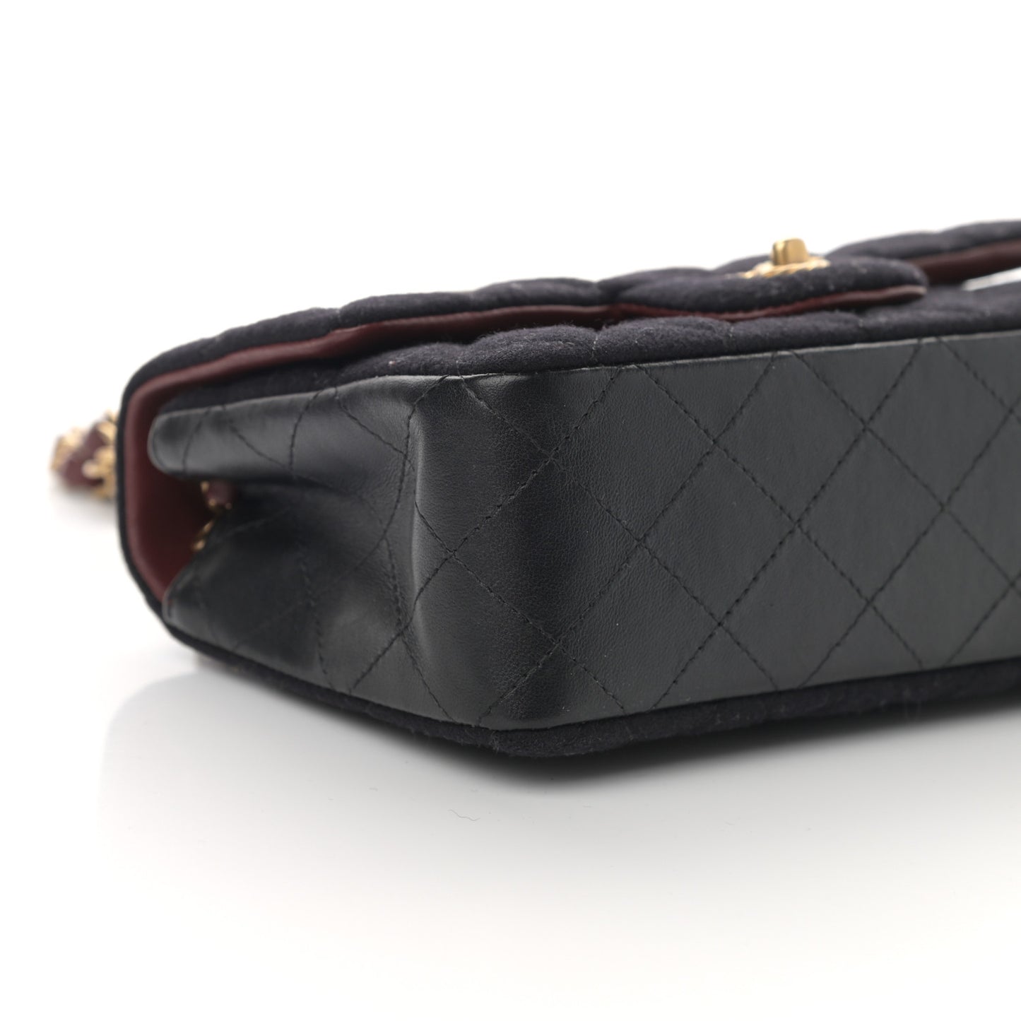 Felt Quilted Paris-Hamburg Charms Mini Rectangular Flap Dark Navy