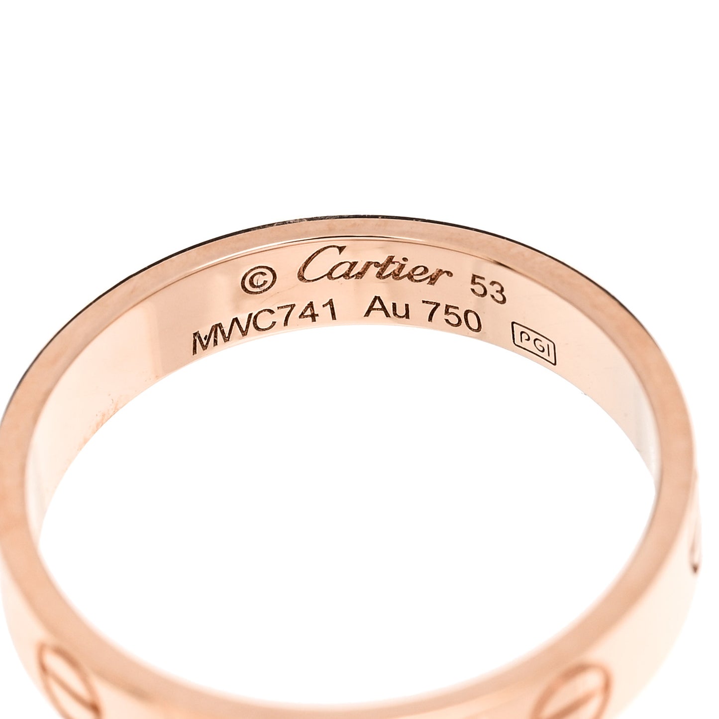 18K Pink Gold 3.5mm LOVE Wedding Band Ring 53 6.25