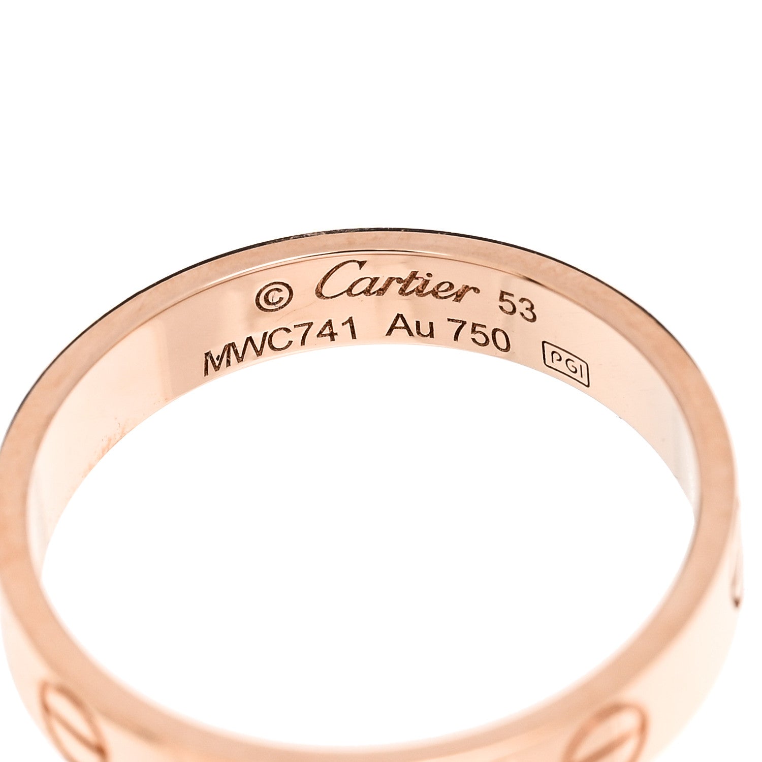 Cartier 18K Pink Gold 3.5mm LOVE Wedding Band Ring 53 6.25 4 of 5