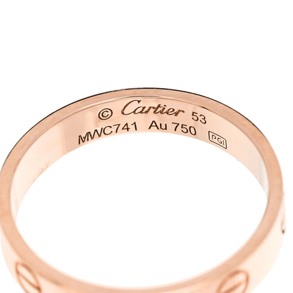 Cartier 18K Pink Gold 3.5mm LOVE Wedding Band Ring 53 6.25 4 of 5