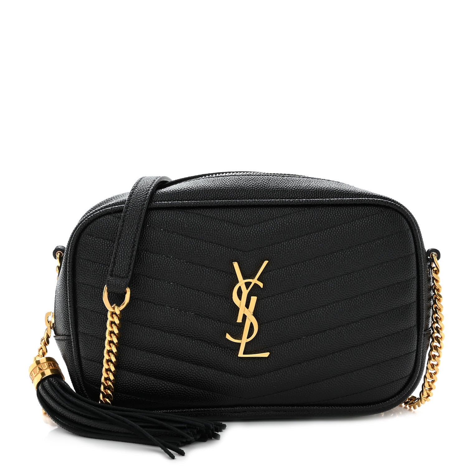Saint Laurent Grain De Poudre Matelasse Monogram Mini Lou Camera Bag Black 1 of 9
