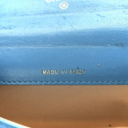 Chanel Lambskin Camellia Embossed Flap Card Holder Blue 6 of 13