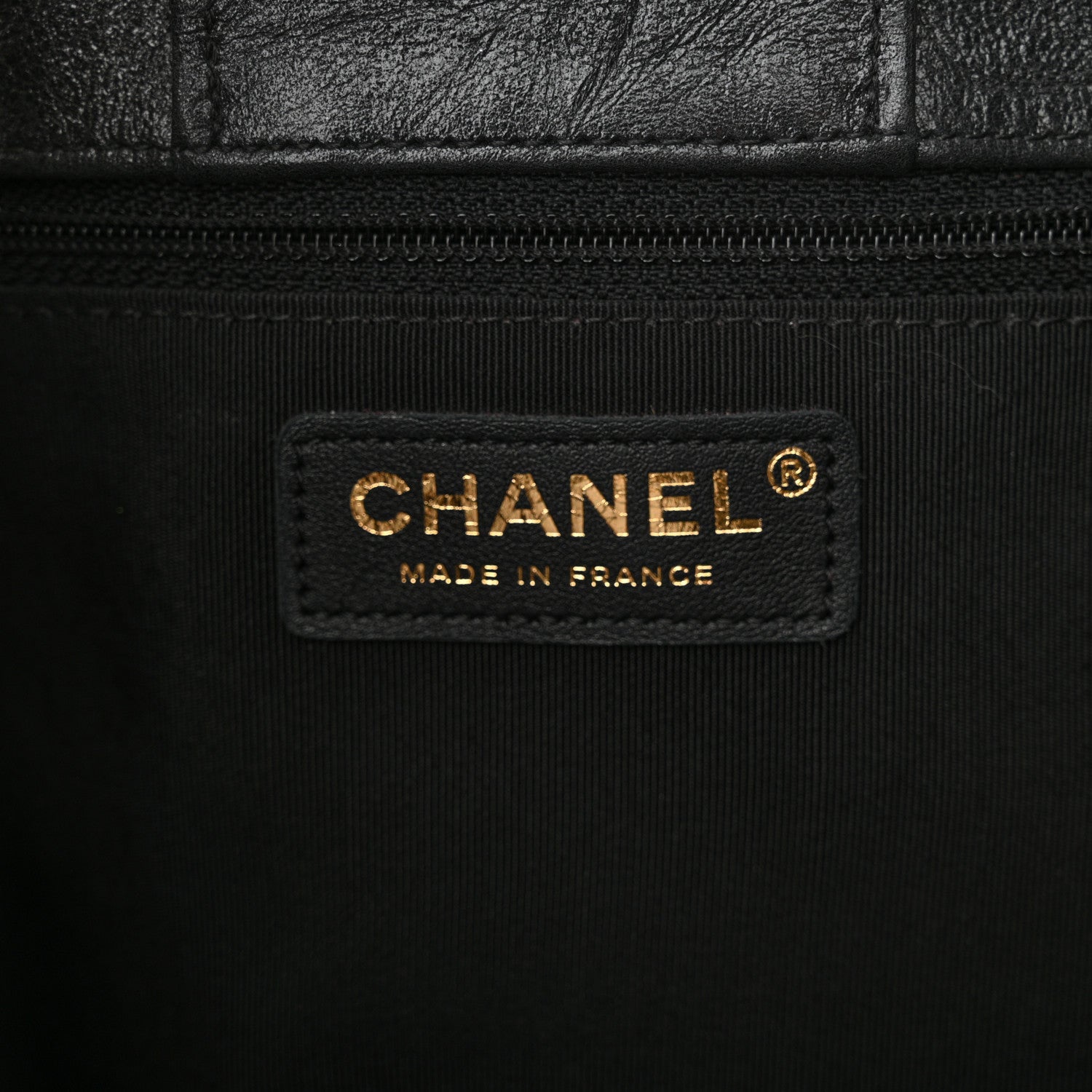 Chanel Iridescent Calfskin Chevron Quilted Shopping Tote Black 6 of 11