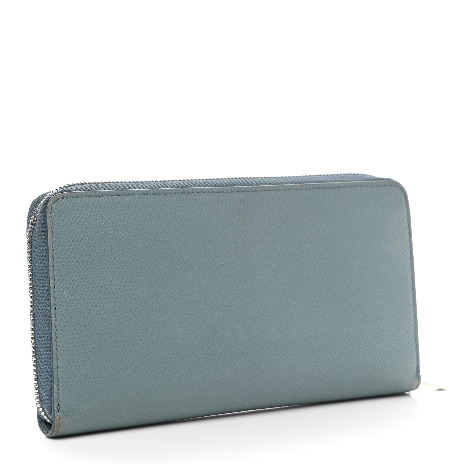 Celine Grained Calfskin Large Zip Around Multifunction Wallet Sky Blue 3 of 9