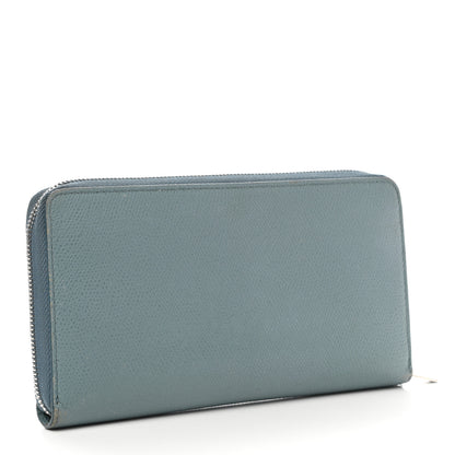 Celine Grained Calfskin Large Zip Around Multifunction Wallet Sky Blue 3 of 9