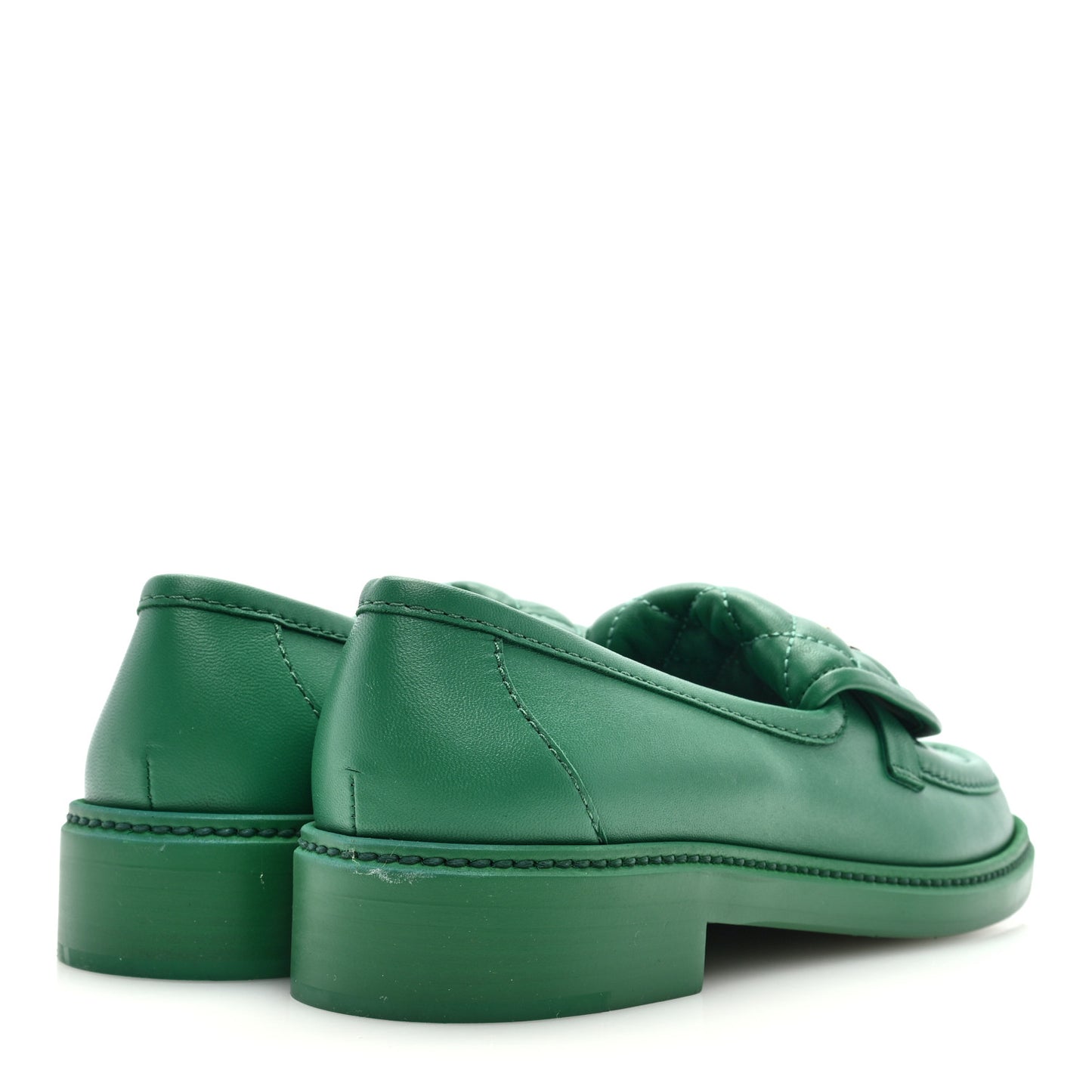 Lambskin Quilted CC Turnlock Loafers 39.5 Green