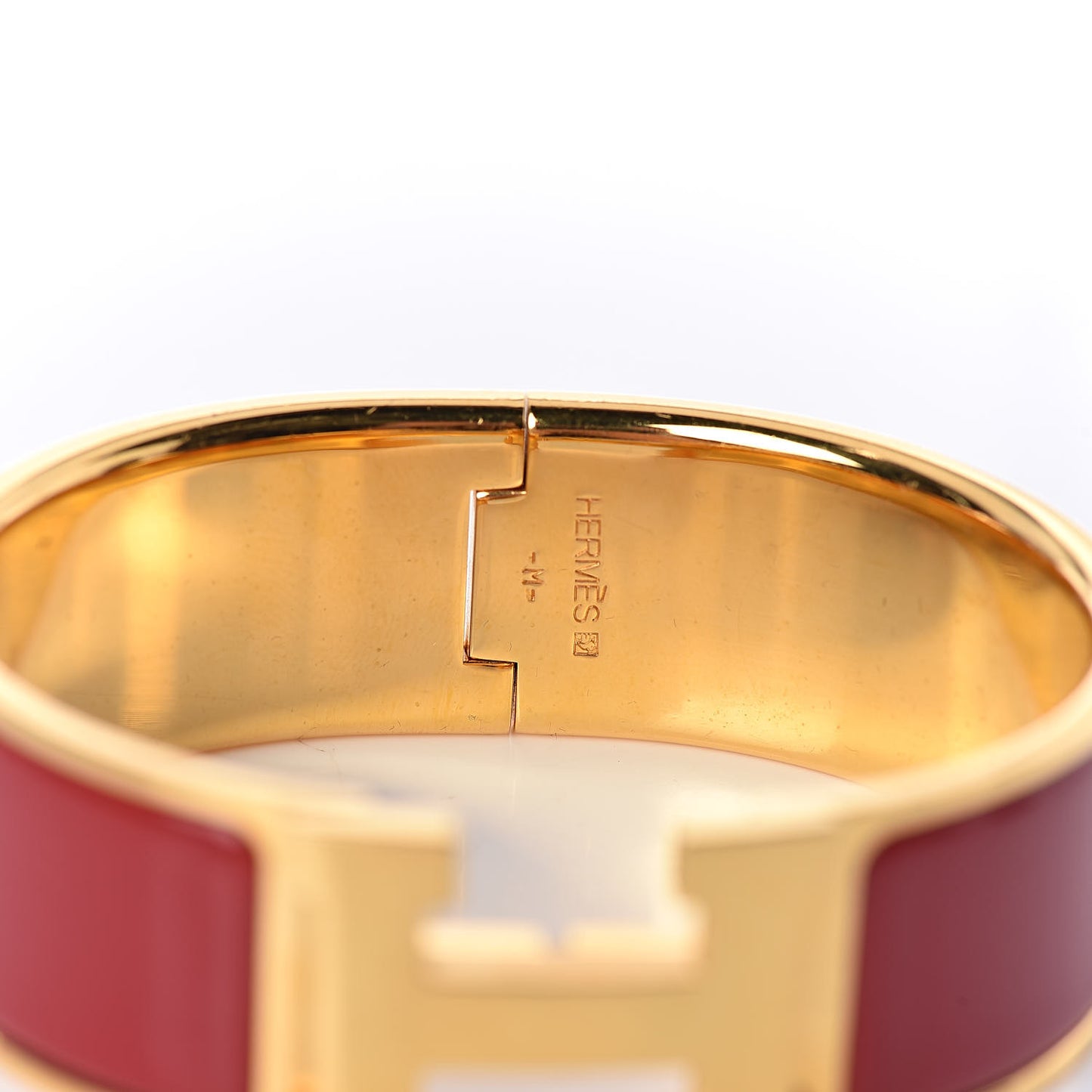 Enamel Wide Clic Clac H Bracelet PM Red