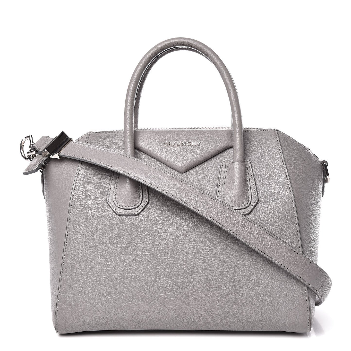 Sugar Goatskin Small Antigona Pearl Grey