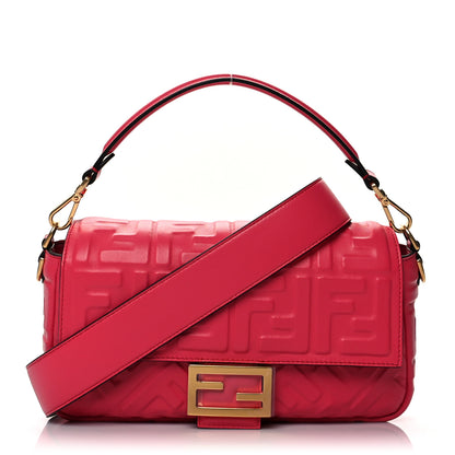 Fendi Nappa FF 1974 Embossed Baguette Lampone 1 of 9