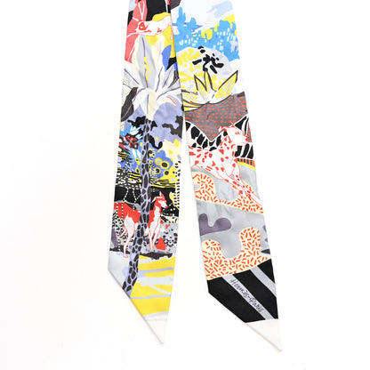 Hermes Silk En Liberte Twilly Ebene Jaune Bleu 2 of 4