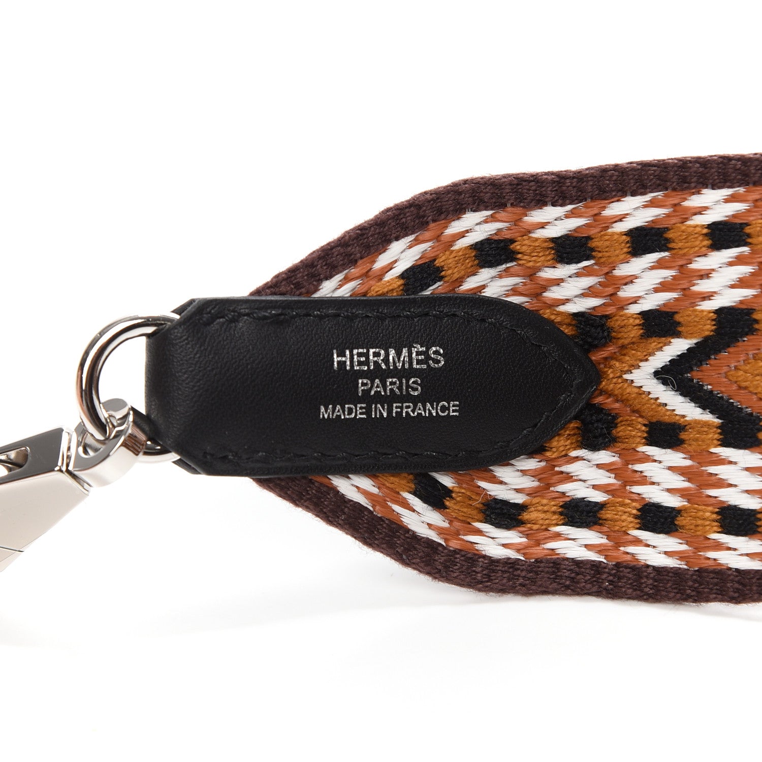 Hermes Toile Swift Sangle Allegro 50mm Shoulder Strap Sesame White Black 3 of 4
