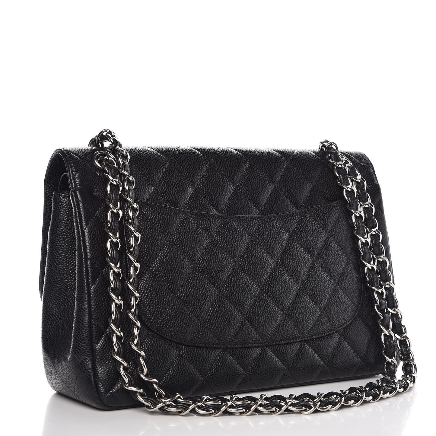 Caviar Quilted Jumbo Double Flap Black