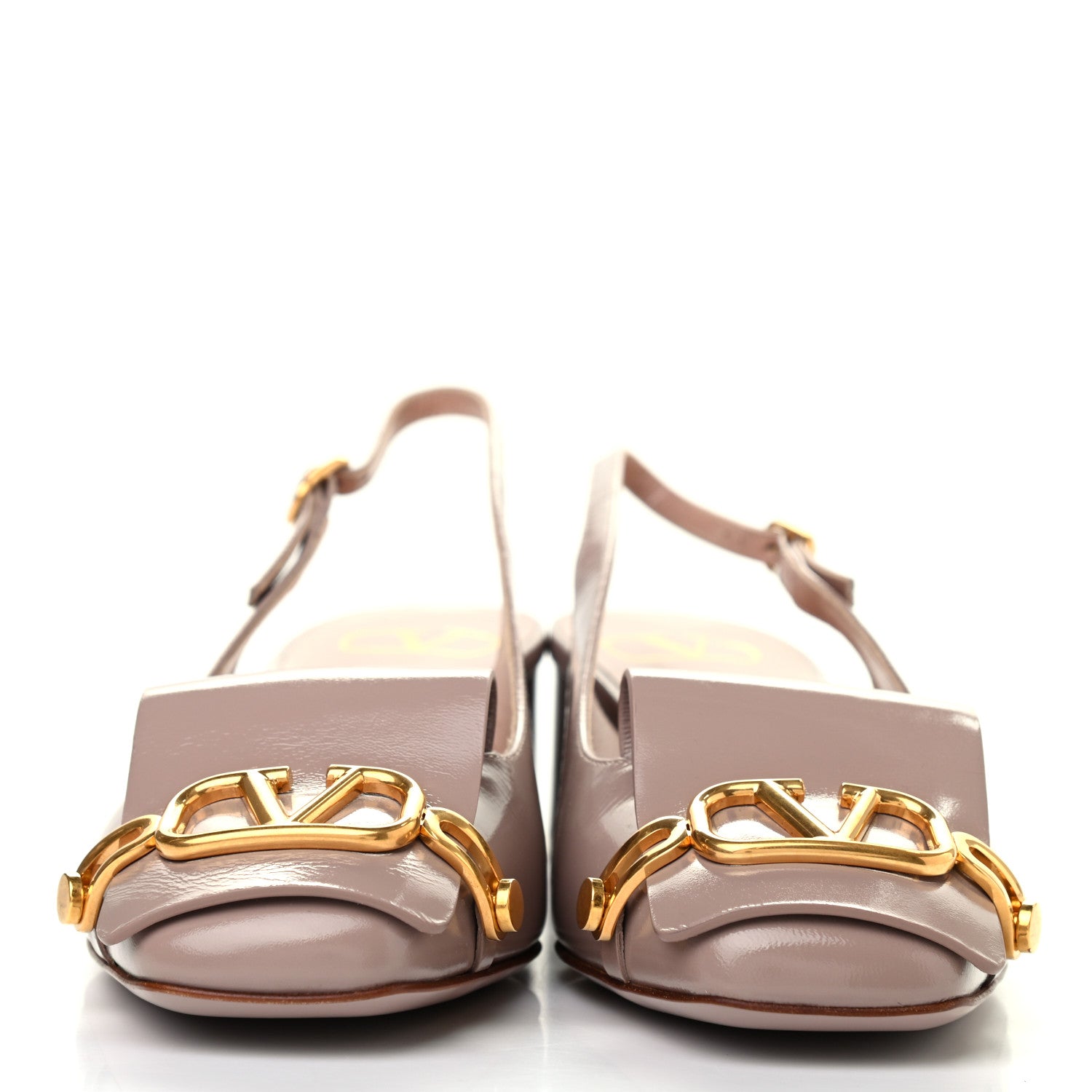 Valentino Garavani Patent Vlogo 30mm Slingback Pumps 37.5 Poudre 2 of 8