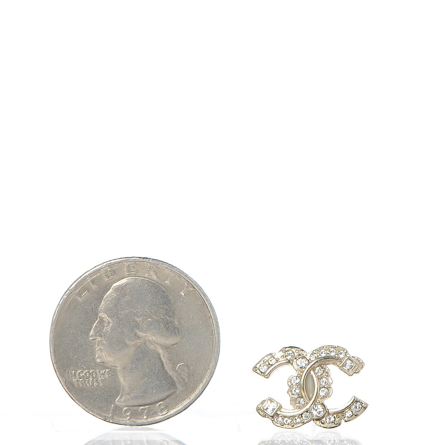 Chanel Crystal CC Earrings Gold 2 of 4