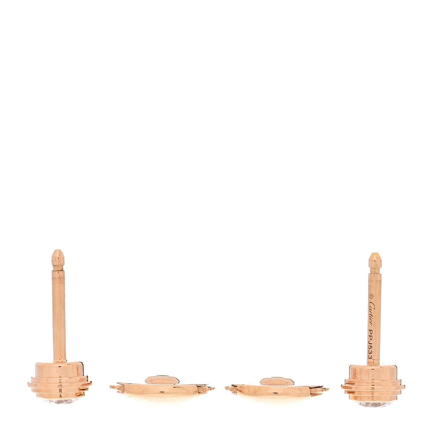 Cartier 18K Pink Gold Diamond MM D'Amour Earrings 3 of 5