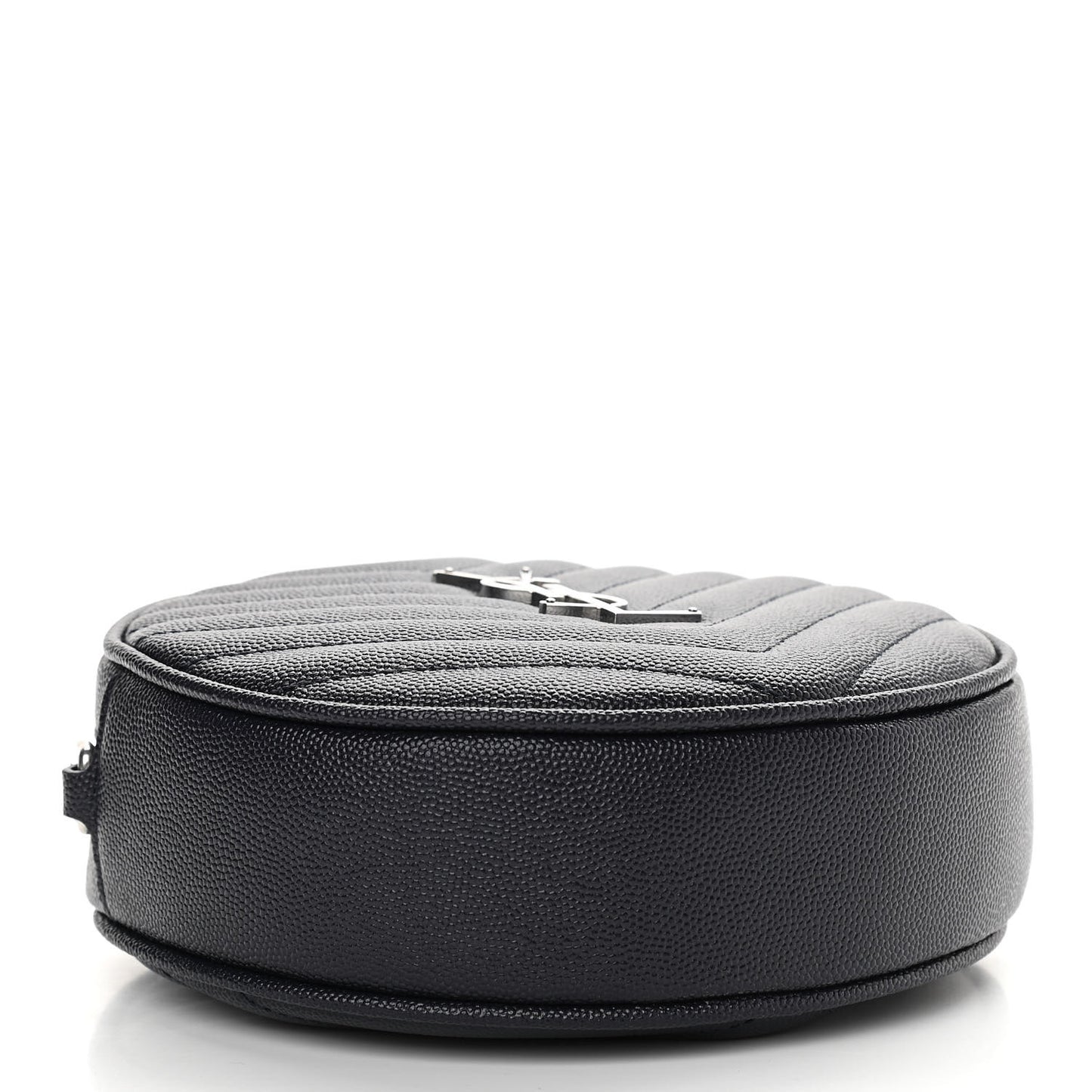 Grain De Poudre Matelasse Chevron Quilted Round Vinyle Camera Bag Deep Marine