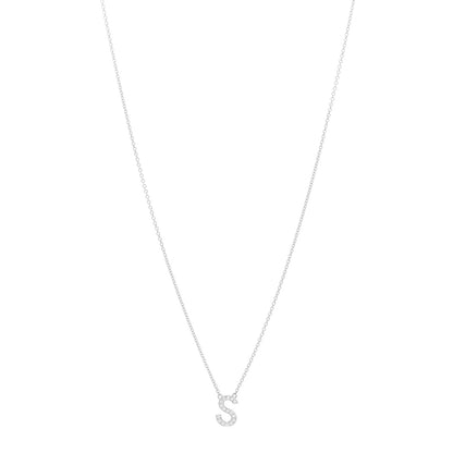Tiffany Platinum Diamond Letter S Pendant Necklace 1 of 4