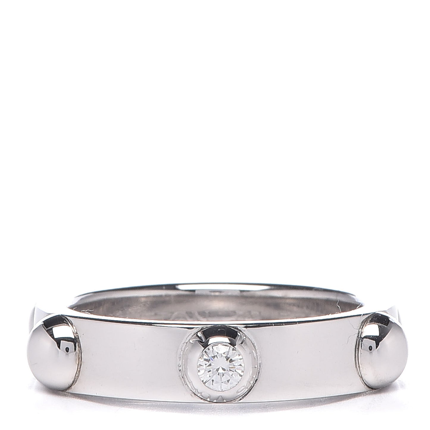 18K White Gold Diamond Bague Clous Ring 53 6.25