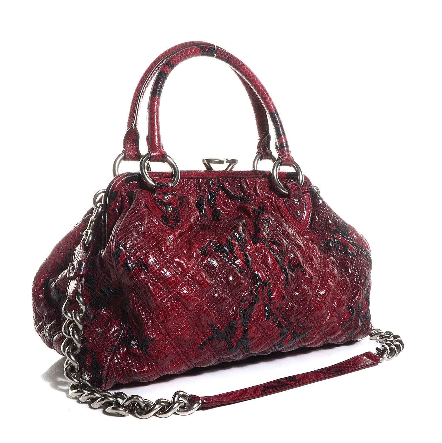 Marc Jacobs Python Embossed Leather Stardust Stam Bordeaux 3 of 8