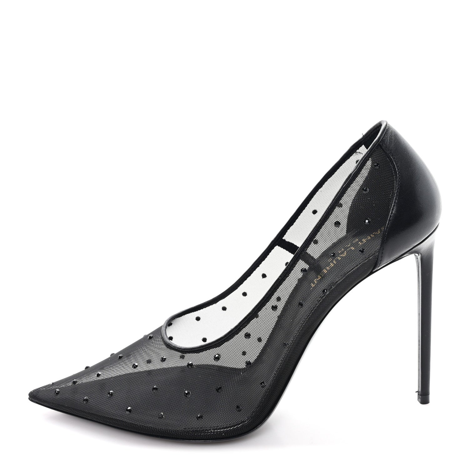Saint Laurent Rhinestone Mesh 105 Anja Pumps 39.5 Black 1 of 9
