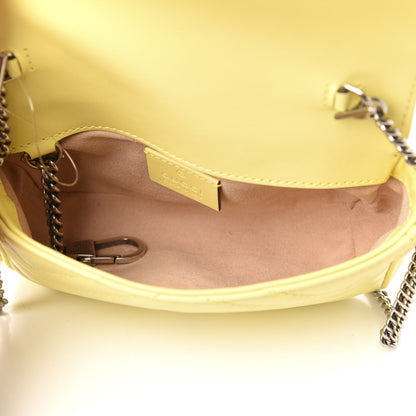Gucci Calfskin Matelasse Super Mini GG Marmont Shoulder Bag Banana 5 of 11