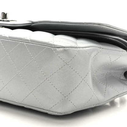 Chanel Iridescent Lambskin Quilted Medium Double Flap Grey 9 of 9