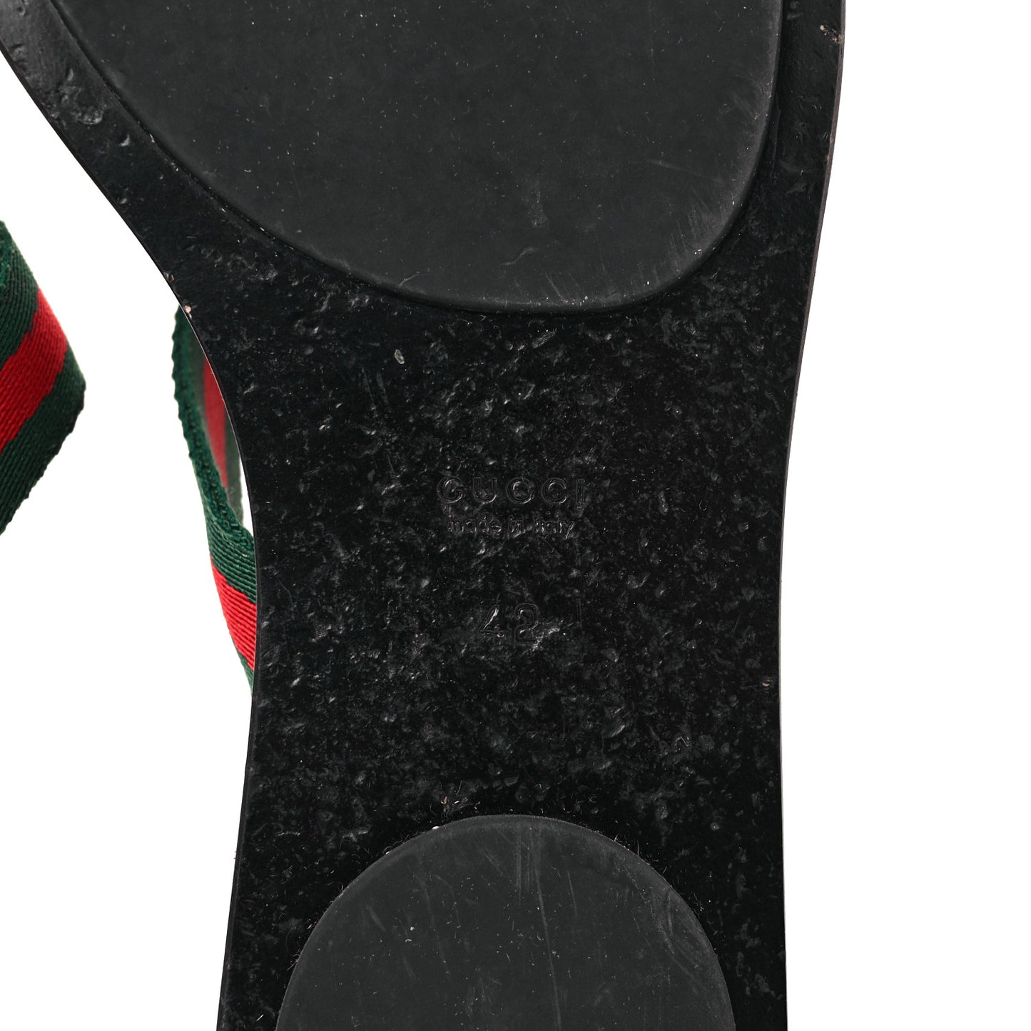 Nylon Guccissima Web Womens Thong Sandals 42 Green Red Black