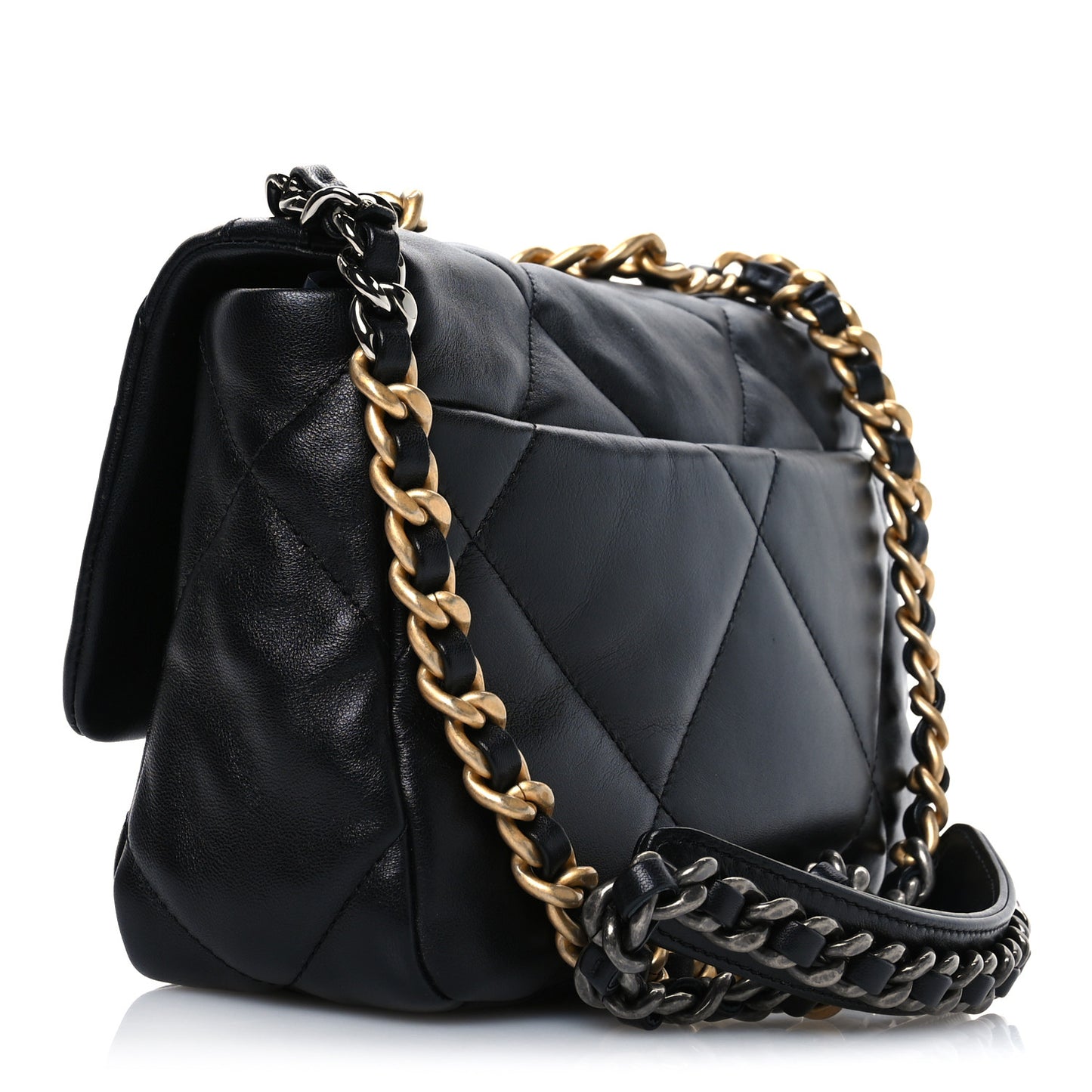 Lambskin Quilted Medium Chanel 19 Flap Black