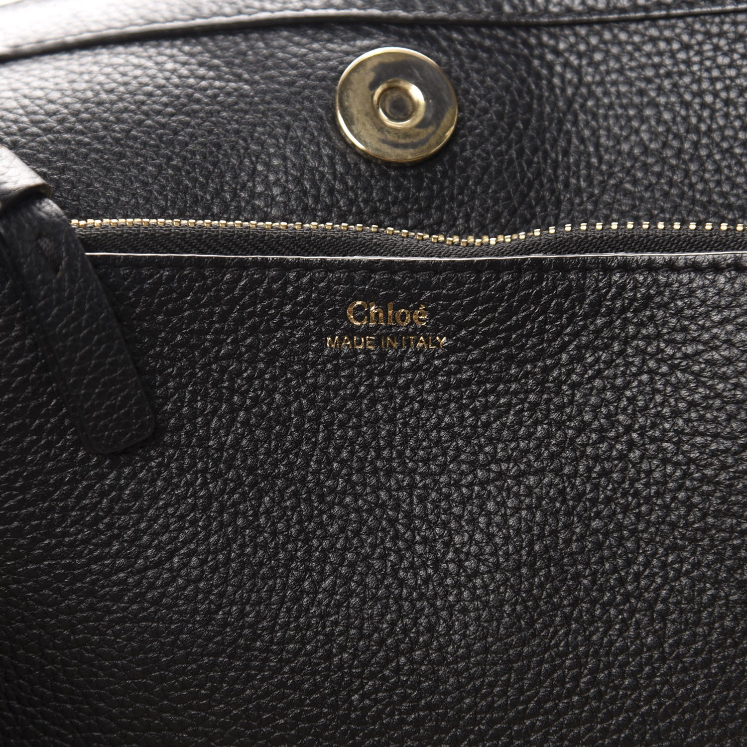 Chloe Grained Calfskin Suede Small Faye Tote Black 9 of 10