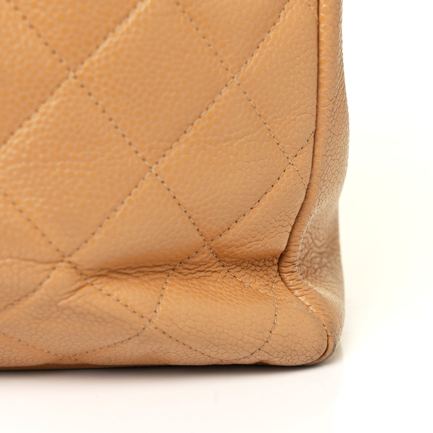 Caviar Quilted Grand Shopping Tote GST Beige