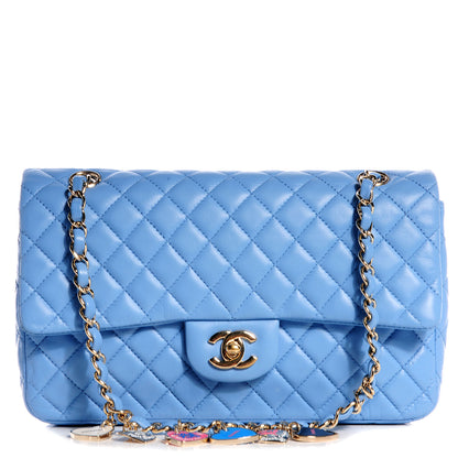 Chanel Lambskin Valentine Charms Medium Flap Baby Blue 1 of 10
