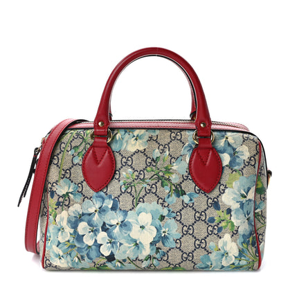Gucci Supreme Monogram Blooms Small Boston Beige Blue Navy Hibiscus Red 1 of 12
