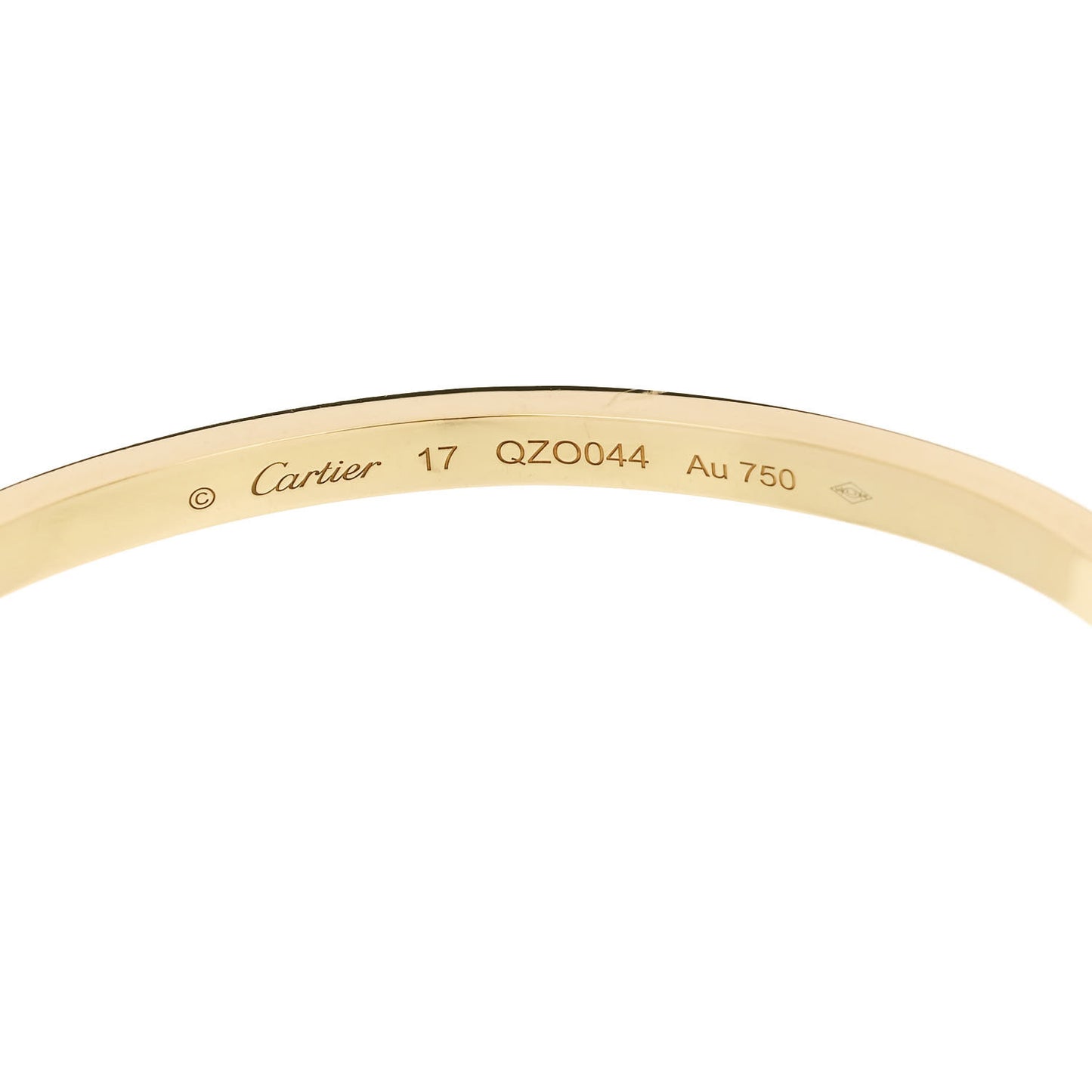 18K Yellow Gold 6 Diamond Small LOVE Bracelet 17
