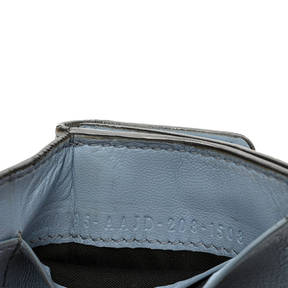 Fendi Nappa Matisse FF Diagonal Embossed Micro Tri-Fold Wallet Azzurro Polvere 7 of 8