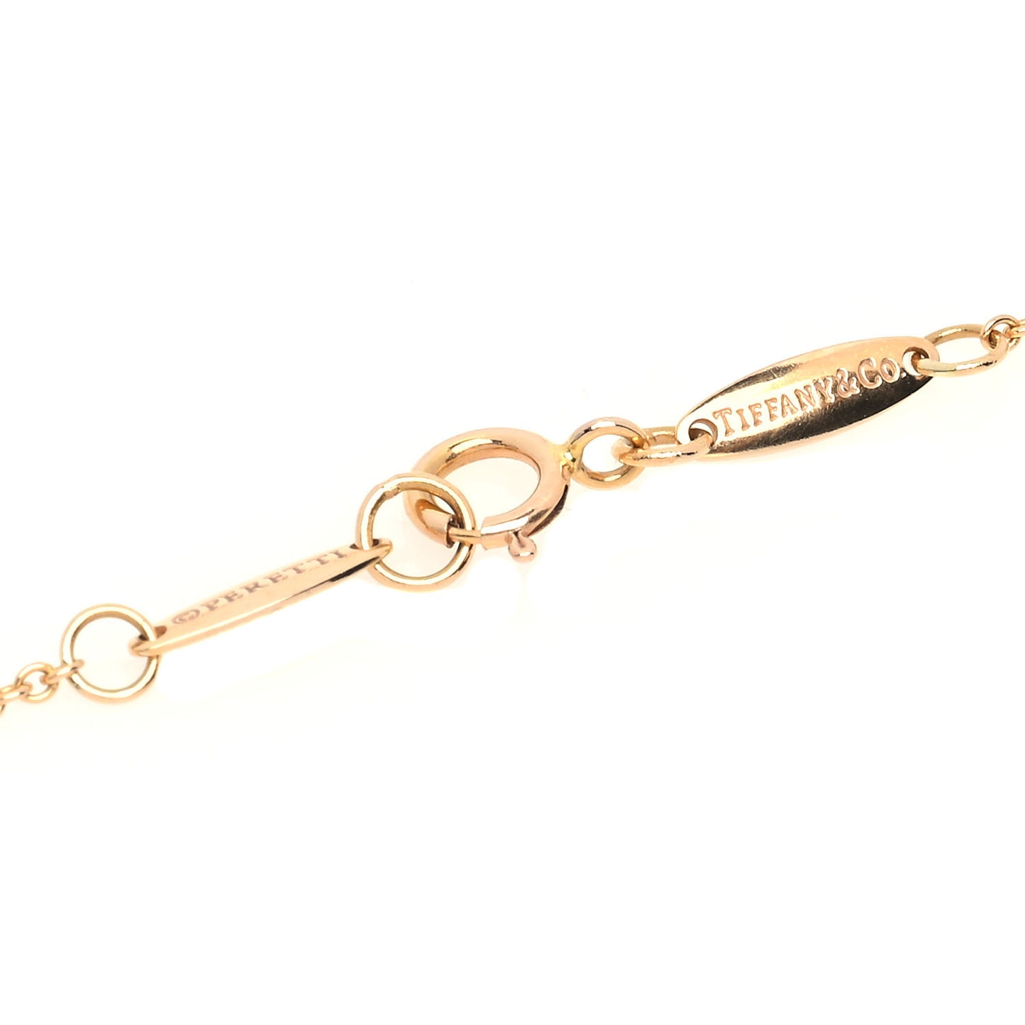 18K Rose Gold Diamond .07ct Elsa Peretti Diamonds by the Yard Pendant Necklace